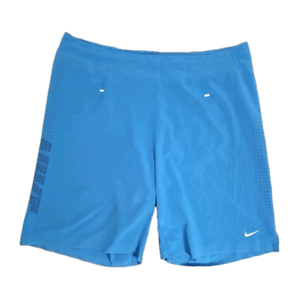 Nike Instinct 9" Dri Fit Running Shorts Lined Men's Sz 34 Blue Tech Activewear